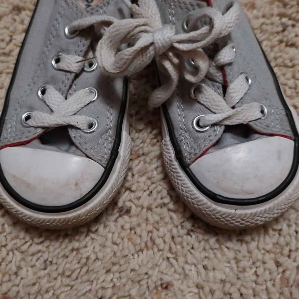 Converse Kids Gray and White Sneakers
